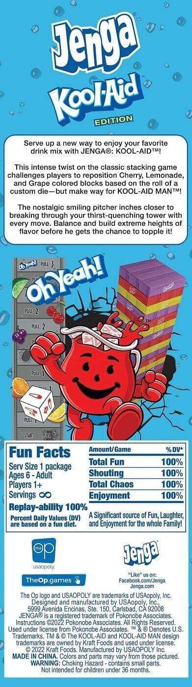 image:imageJenga KoolAid Collectible Jenga Game Build the Jenga Tower Before the KoolAid Man Knocks It Over Colorful Jenga Blocks OfficiallyLicensed KoolAid Game amp Merchandise