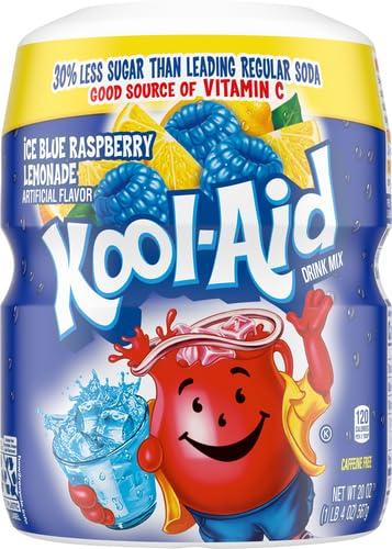 image:imageKoolAid Caffeine Free Cherry Sweetened Powdered Drink Mix 12 Count 19 oz CanistersBlue Raspberry Lemonade