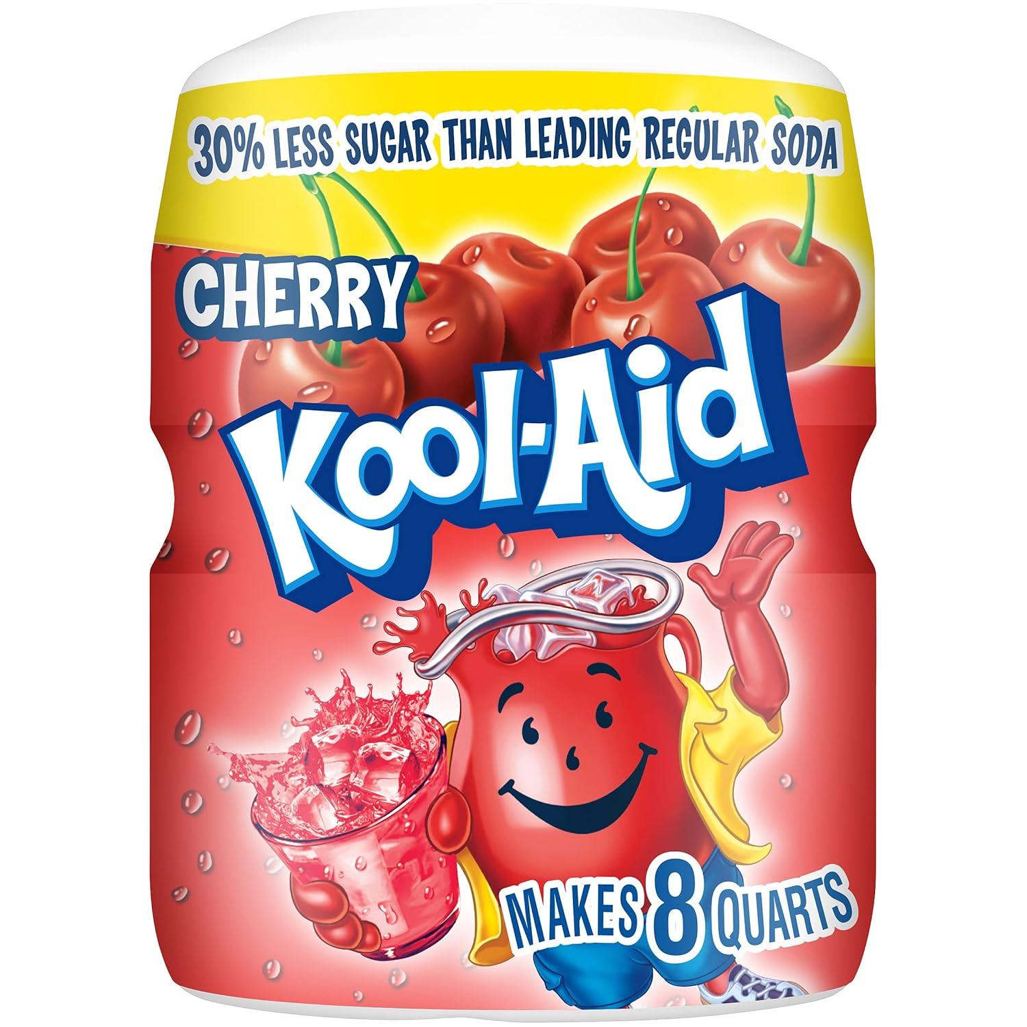 image:imageKoolAid Caffeine Free Cherry Sweetened Powdered Drink Mix 12 Count 19 oz CanistersCherry