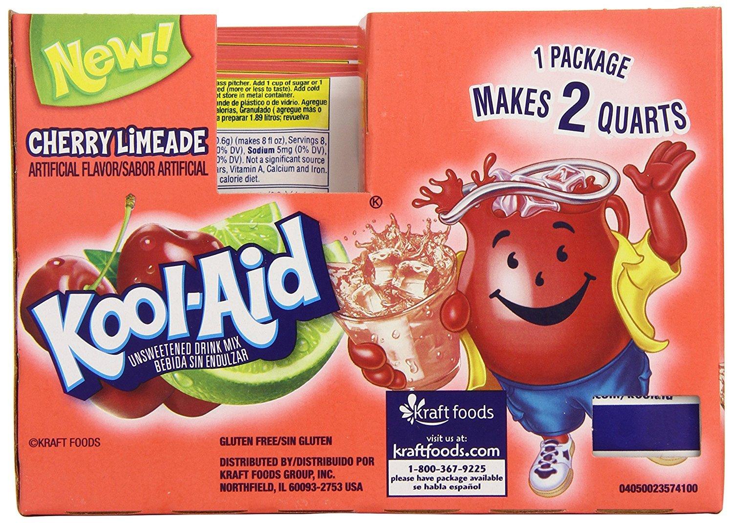 image:imageKoolAid Caffeine Free Cherry Sweetened Powdered Drink Mix 12 Count 19 oz CanistersCherry Limeade