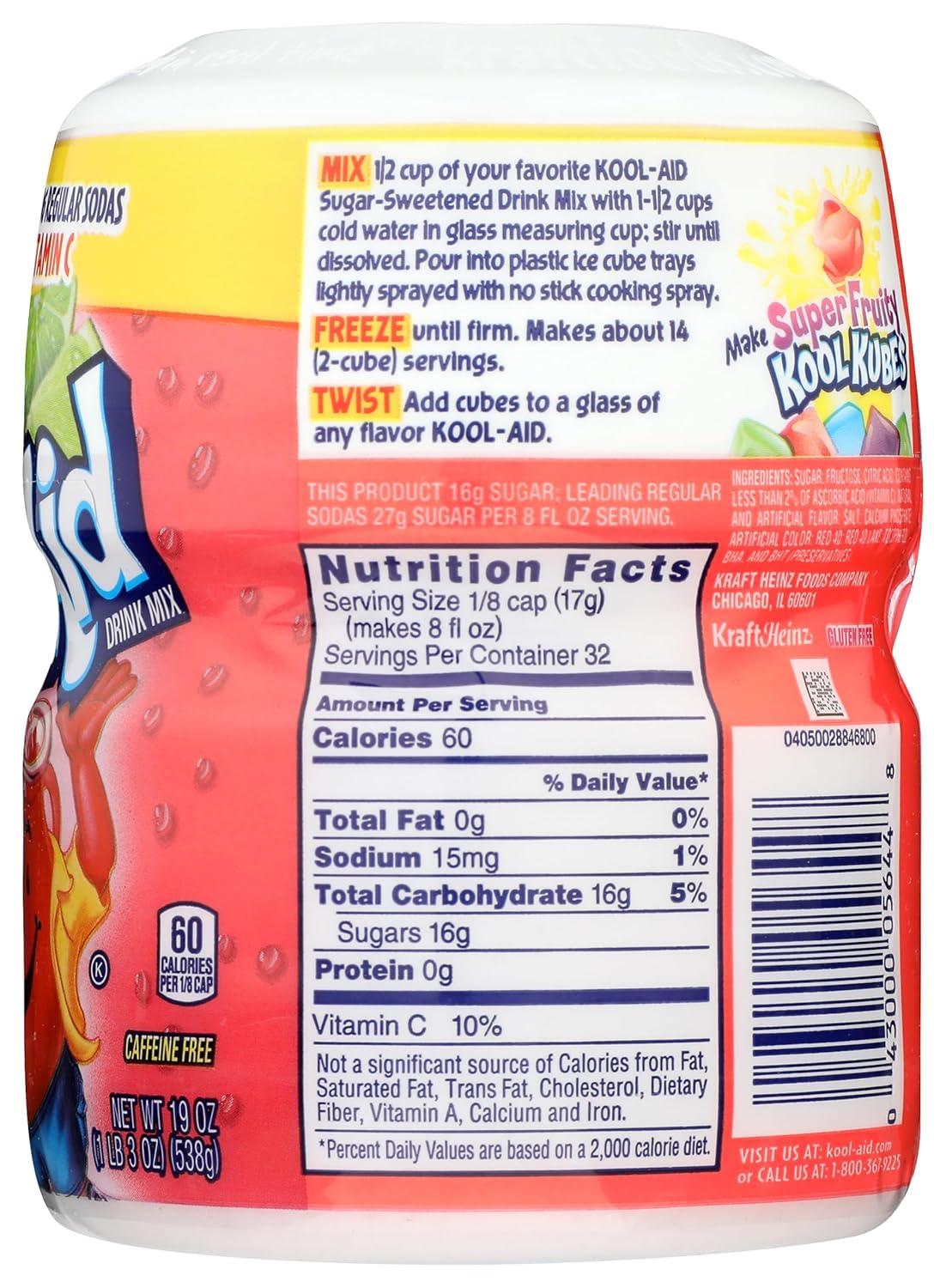 image:imageKoolAid Caffeine Free Cherry Sweetened Powdered Drink Mix 12 Count 19 oz CanistersCherry Limeade