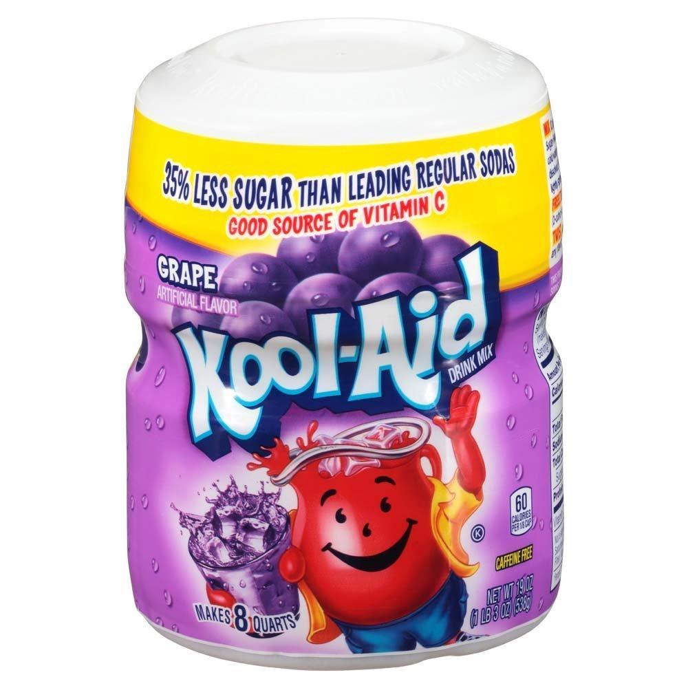 image:imageKoolAid Caffeine Free Cherry Sweetened Powdered Drink Mix 12 Count 19 oz CanistersGrape