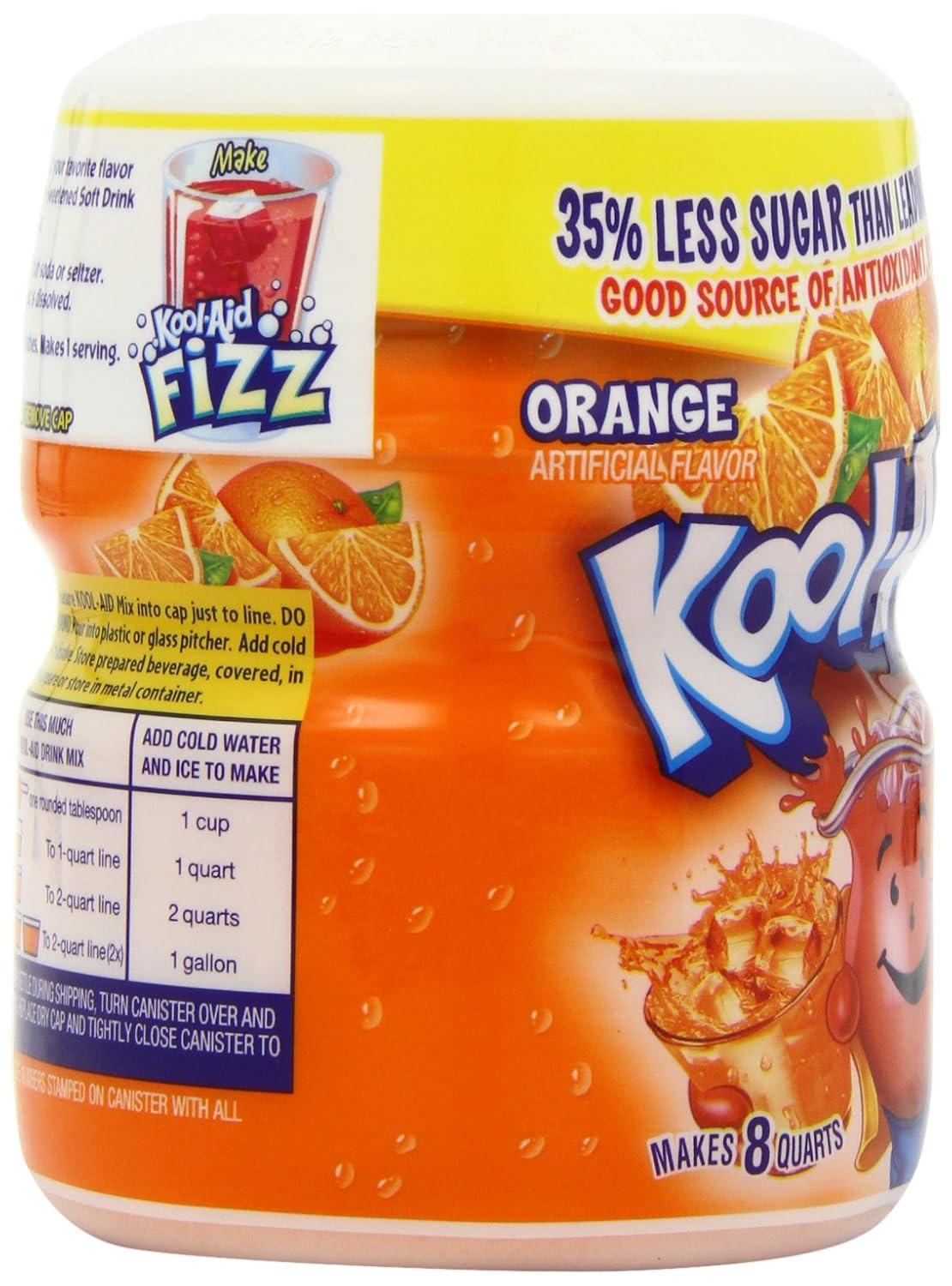 image:imageKoolAid Caffeine Free Cherry Sweetened Powdered Drink Mix 12 Count 19 oz CanistersOrange