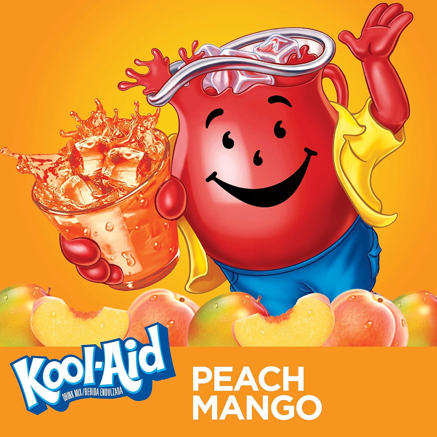 image:imageKoolAid Caffeine Free Cherry Sweetened Powdered Drink Mix 12 Count 19 oz CanistersPeach Mango