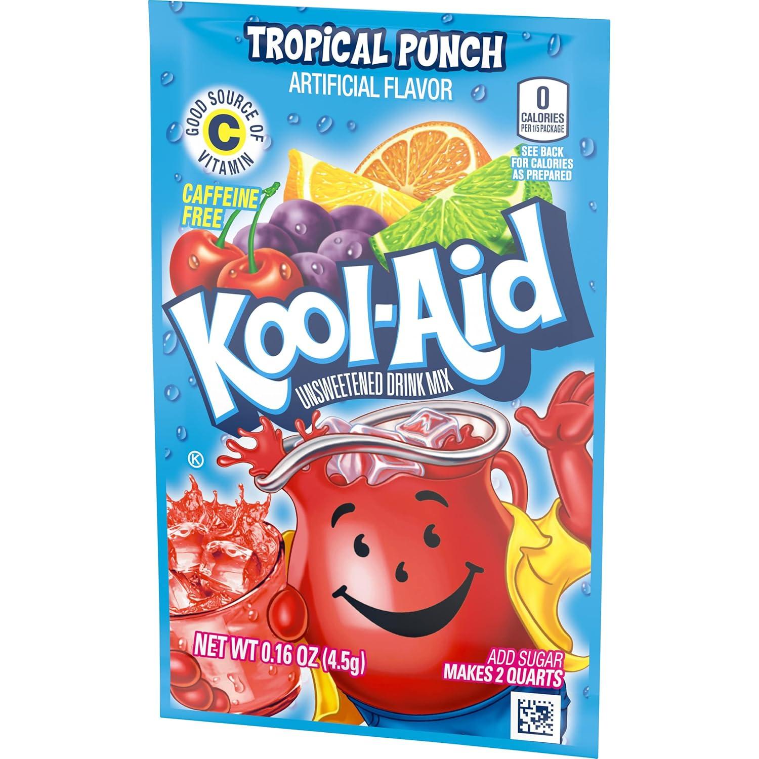 image:imageKoolAid Caffeine Free Cherry Sweetened Powdered Drink Mix 12 Count 19 oz CanistersTropical Punch
