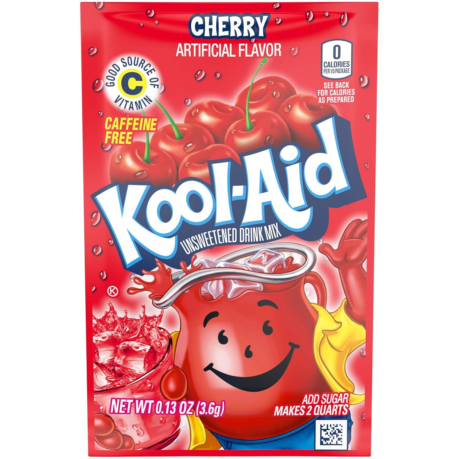 image:imageKoolAid Caffeine Free Cherry Sweetened Powdered Drink Mix 12 Count 19 oz CanistersVariety Pack