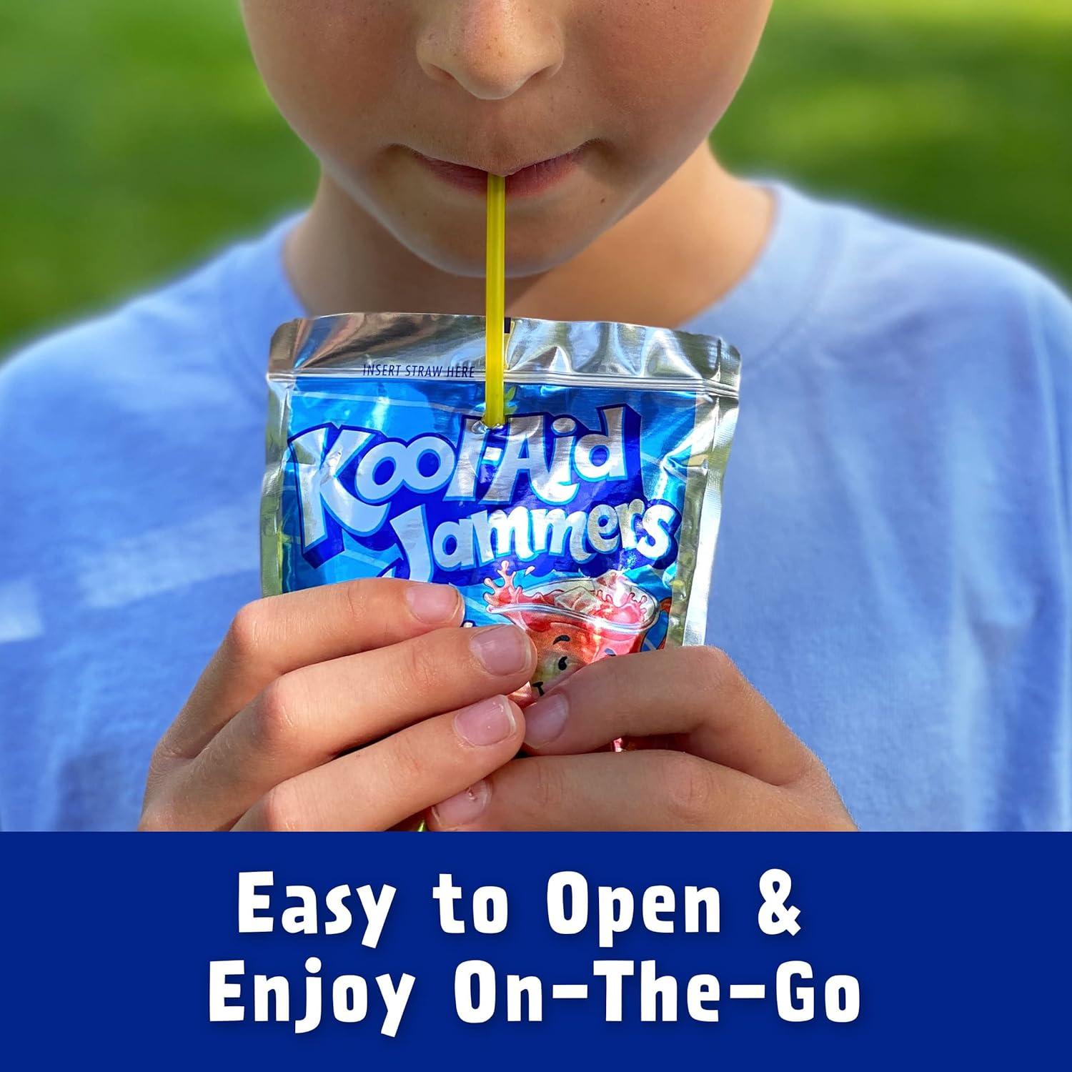 image:imageKoolAid Jammers Grape Artificially Flavored Soft Drink 40 ct Pack 4 Boxes of 10 PouchesBlue Raspberry