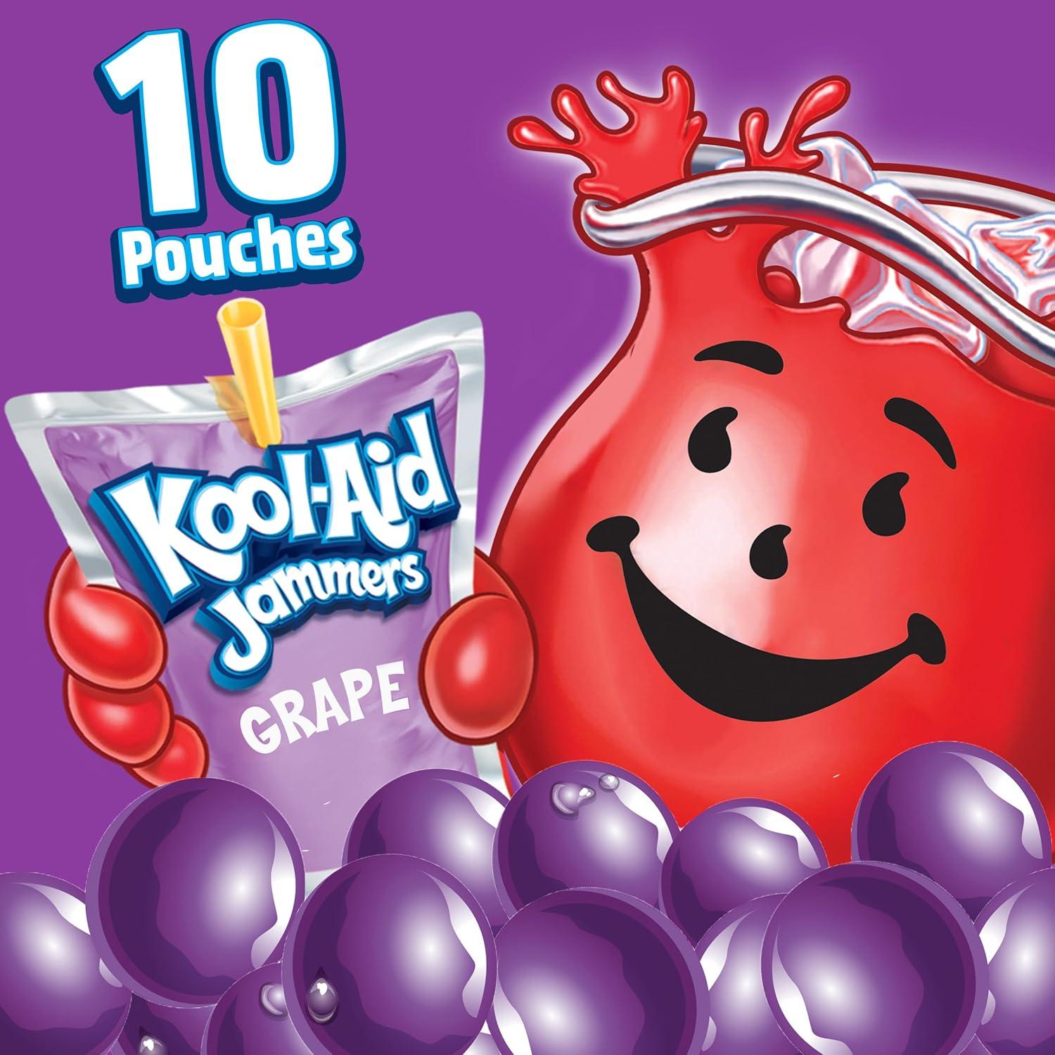 image:imageKoolAid Jammers Grape Artificially Flavored Soft Drink 40 ct Pack 4 Boxes of 10 PouchesGrape