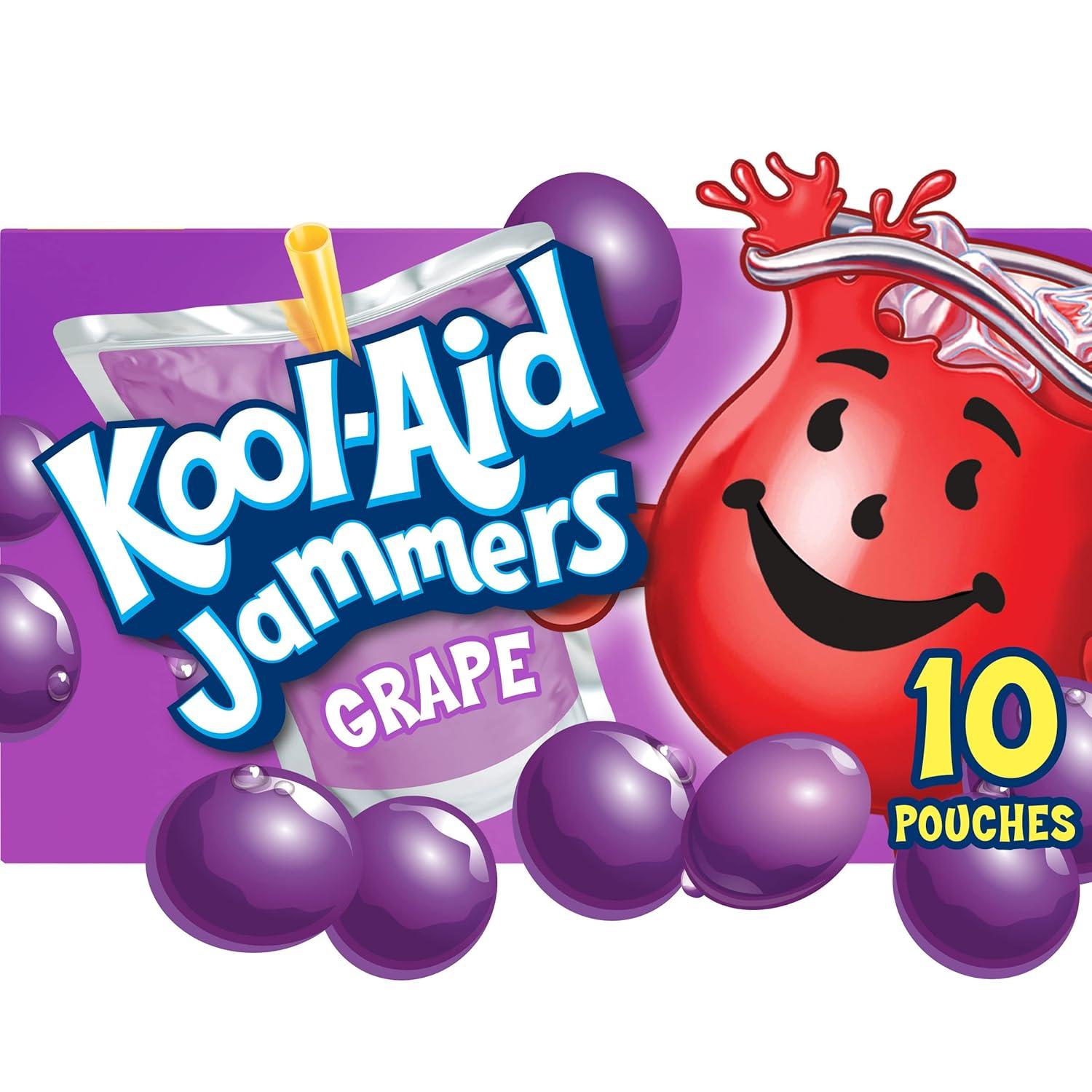 image:imageKoolAid Jammers Grape Artificially Flavored Soft Drink 40 ct Pack 4 Boxes of 10 PouchesGrape