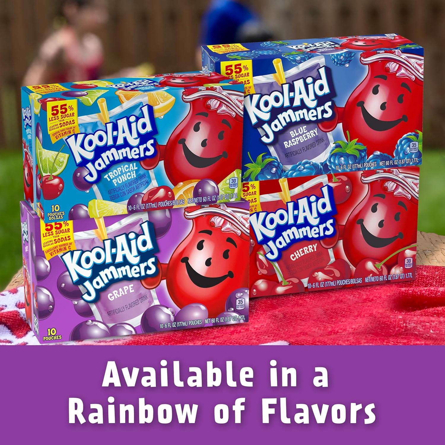 image:imageKoolAid Jammers Grape Artificially Flavored Soft Drink 40 ct Pack 4 Boxes of 10 PouchesGrape