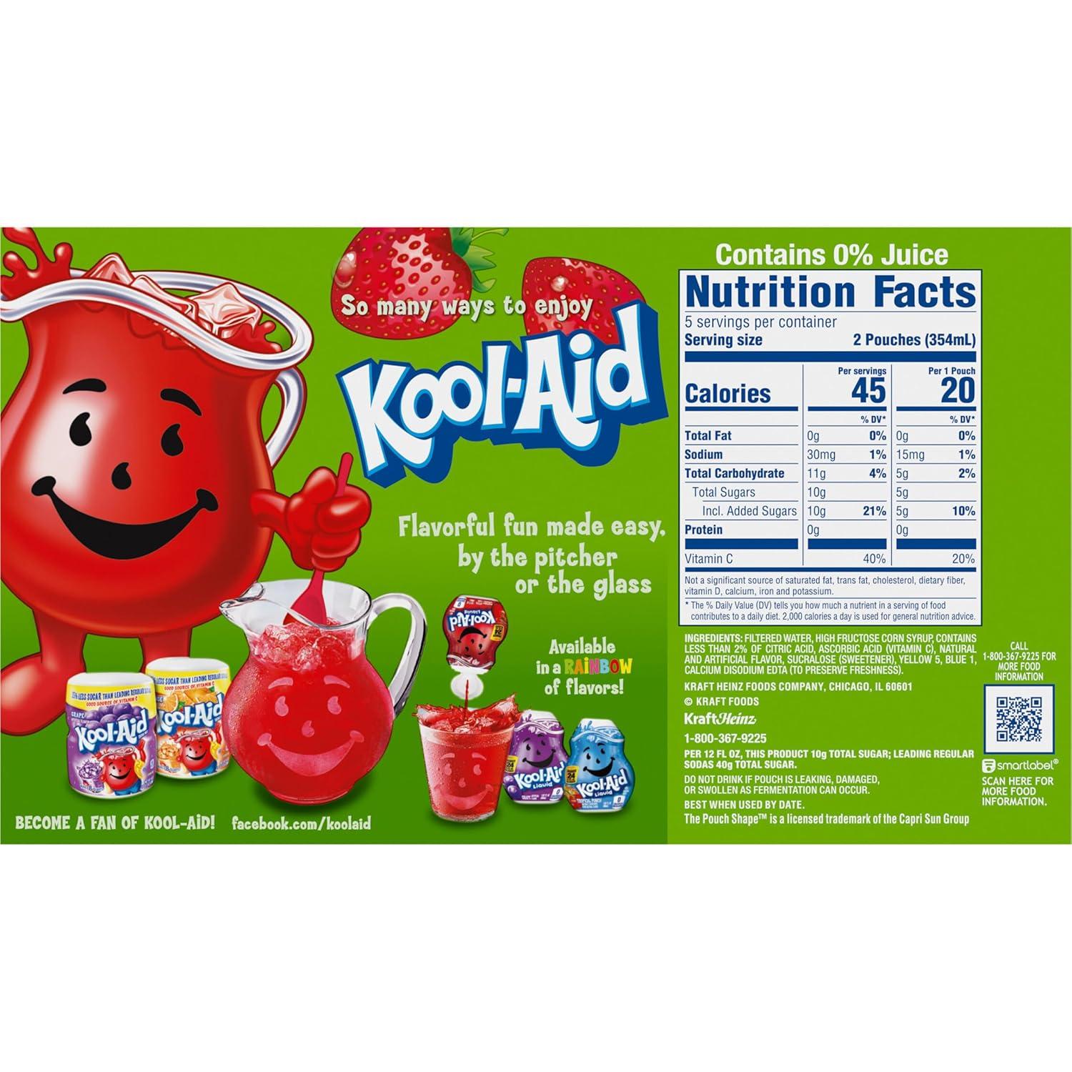 image:imageKoolAid Jammers Grape Artificially Flavored Soft Drink 40 ct Pack 4 Boxes of 10 PouchesStrawberry Kiwi