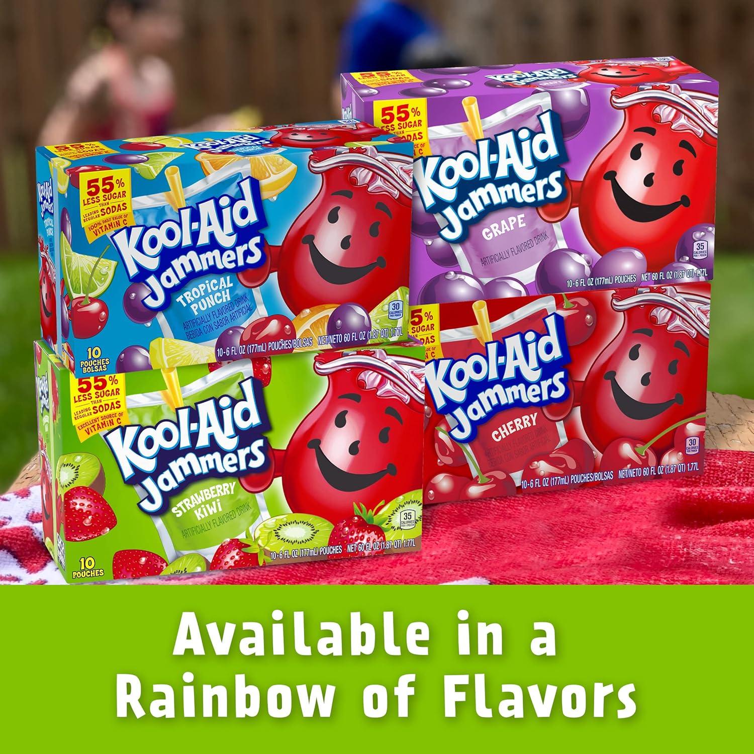 image:imageKoolAid Jammers Grape Artificially Flavored Soft Drink 40 ct Pack 4 Boxes of 10 PouchesStrawberry Kiwi