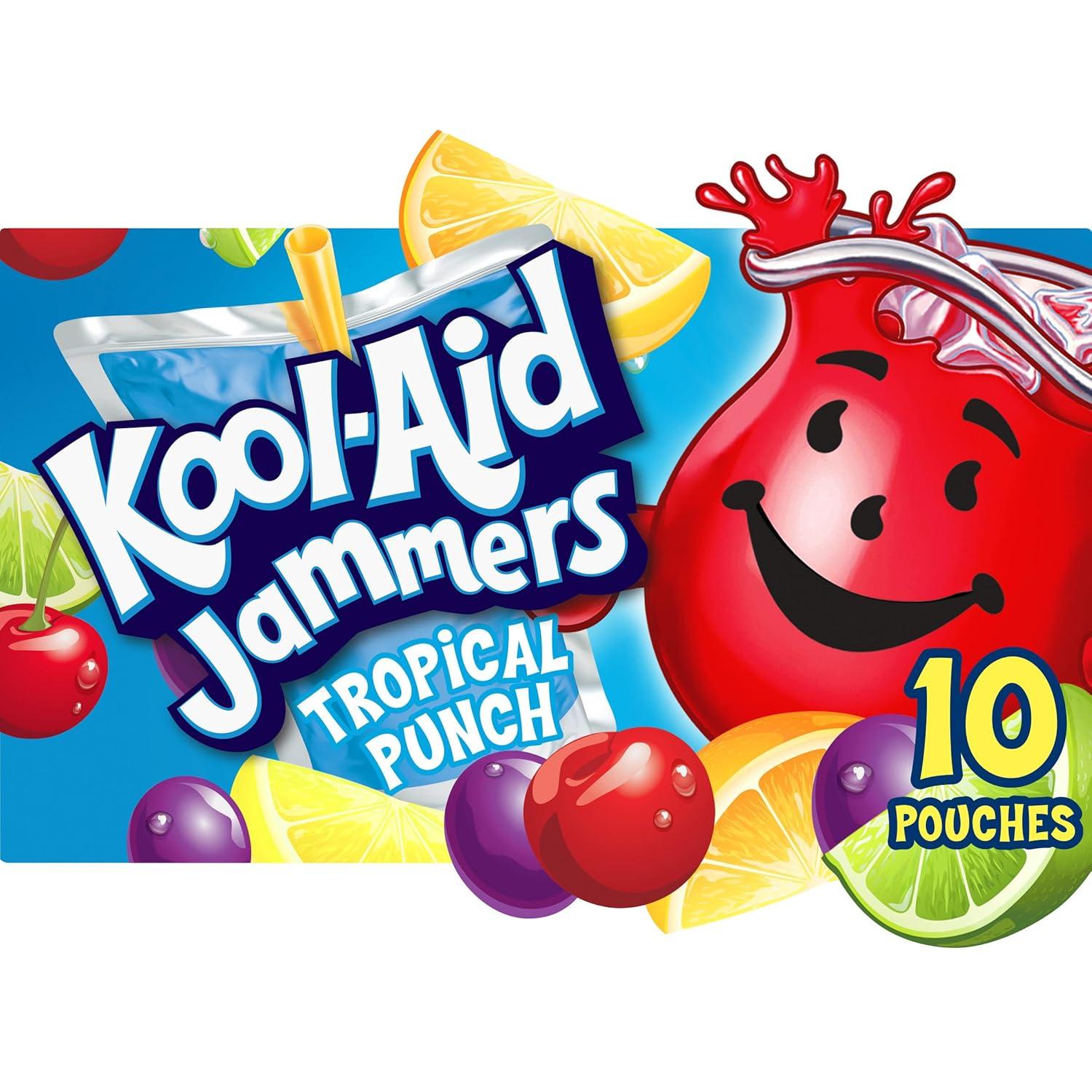 image:imageKoolAid Jammers Tropical Punch Flavored Drink Value Pack 30 ct Box 6 fl oz PouchesTropical Punch