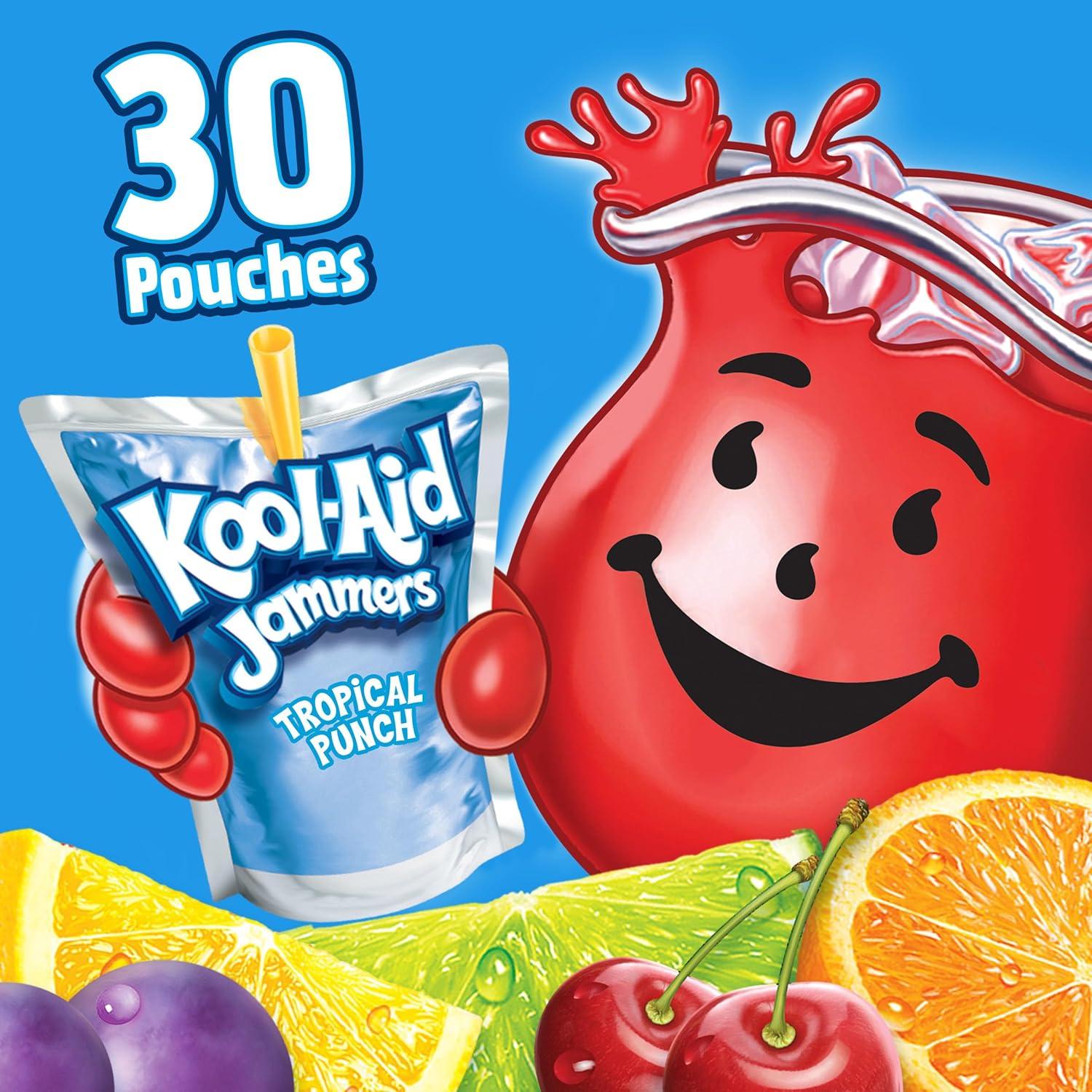 image:imageKoolAid Jammers Tropical Punch Flavored Drink Value Pack 30 ct Box 6 fl oz PouchesTropical Punch