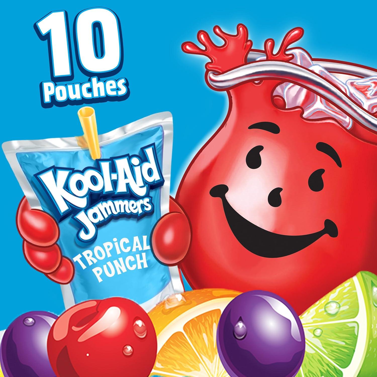 image:imageKoolAid Jammers Tropical Punch Flavored Drink Value Pack 30 ct Box 6 fl oz PouchesTropical Punch