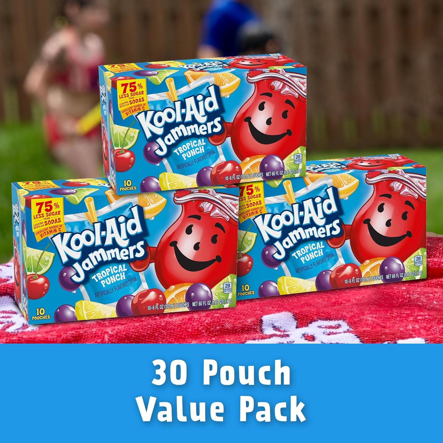 image:imageKoolAid Jammers Tropical Punch Flavored Drink Value Pack 30 ct Box 6 fl oz PouchesTropical Punch