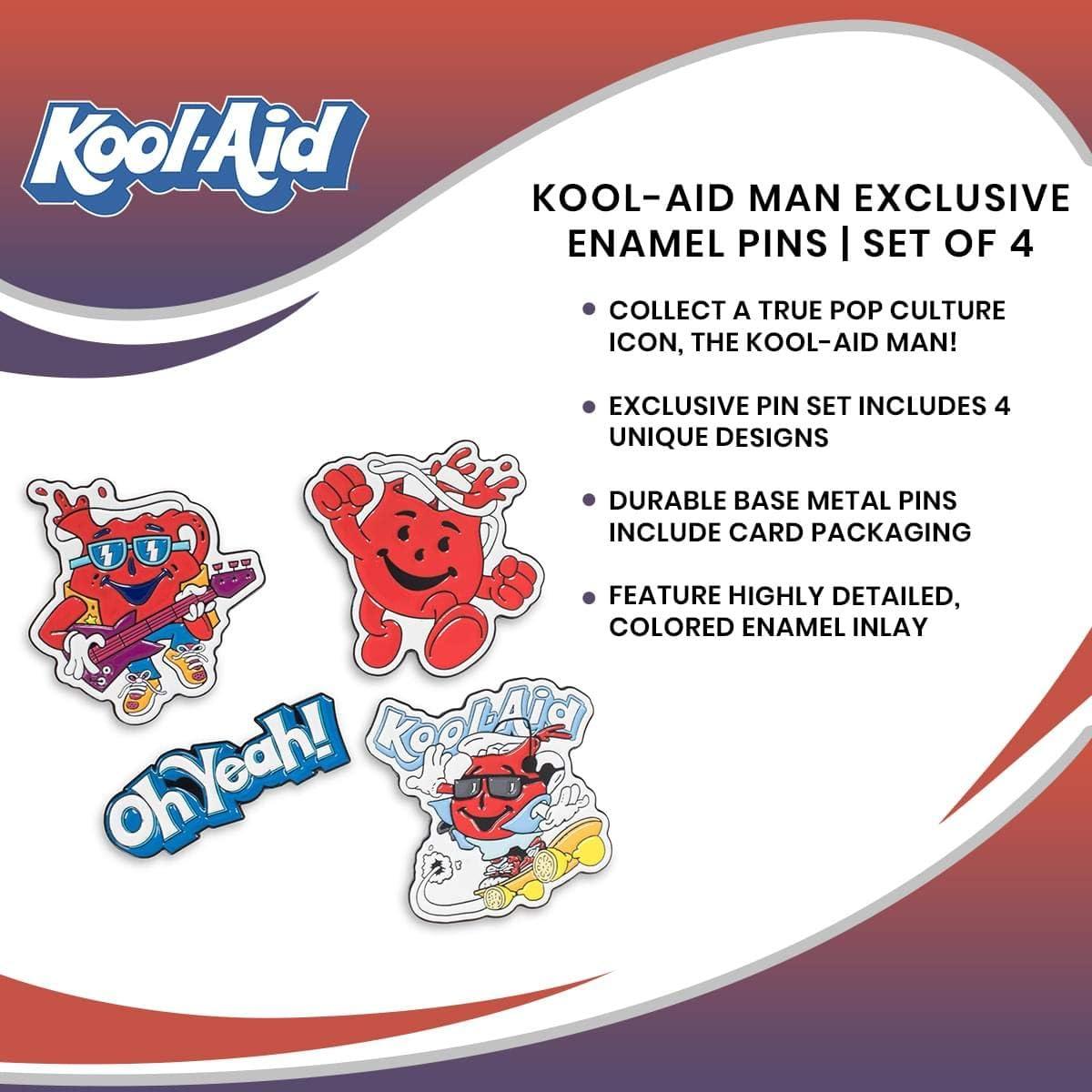 image:imageKoolAid Man Exclusive Enamel Pins Set Of 4 Officially Licensed Collectible Metal Pins For Backpacks Jackets Pop Culture Novelty Gifts And Accessories