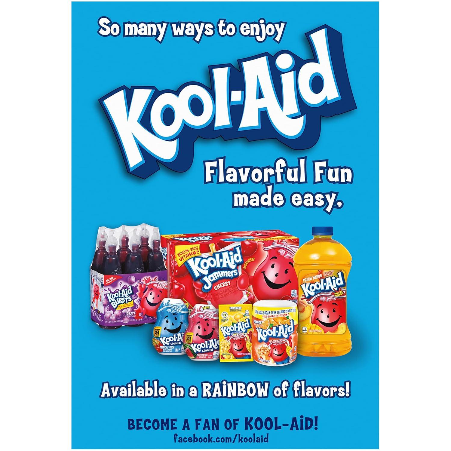 image:imageKoolAid SugarSweetened Cherry Artificially Flavored Powdered Soft Drink Mix 63 oz Pack of 6Tropical Punch