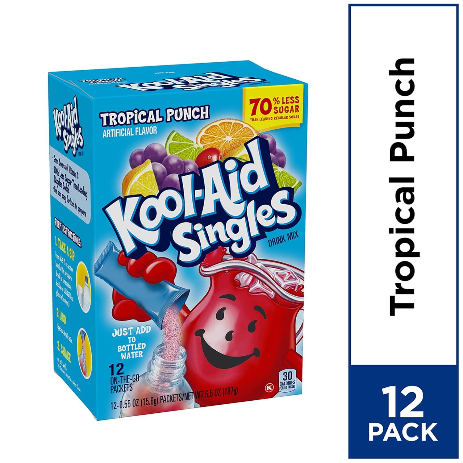 image:imageKoolAid SugarSweetened Cherry Artificially Flavored Powdered Soft Drink Mix 63 oz Pack of 6Tropical Punch