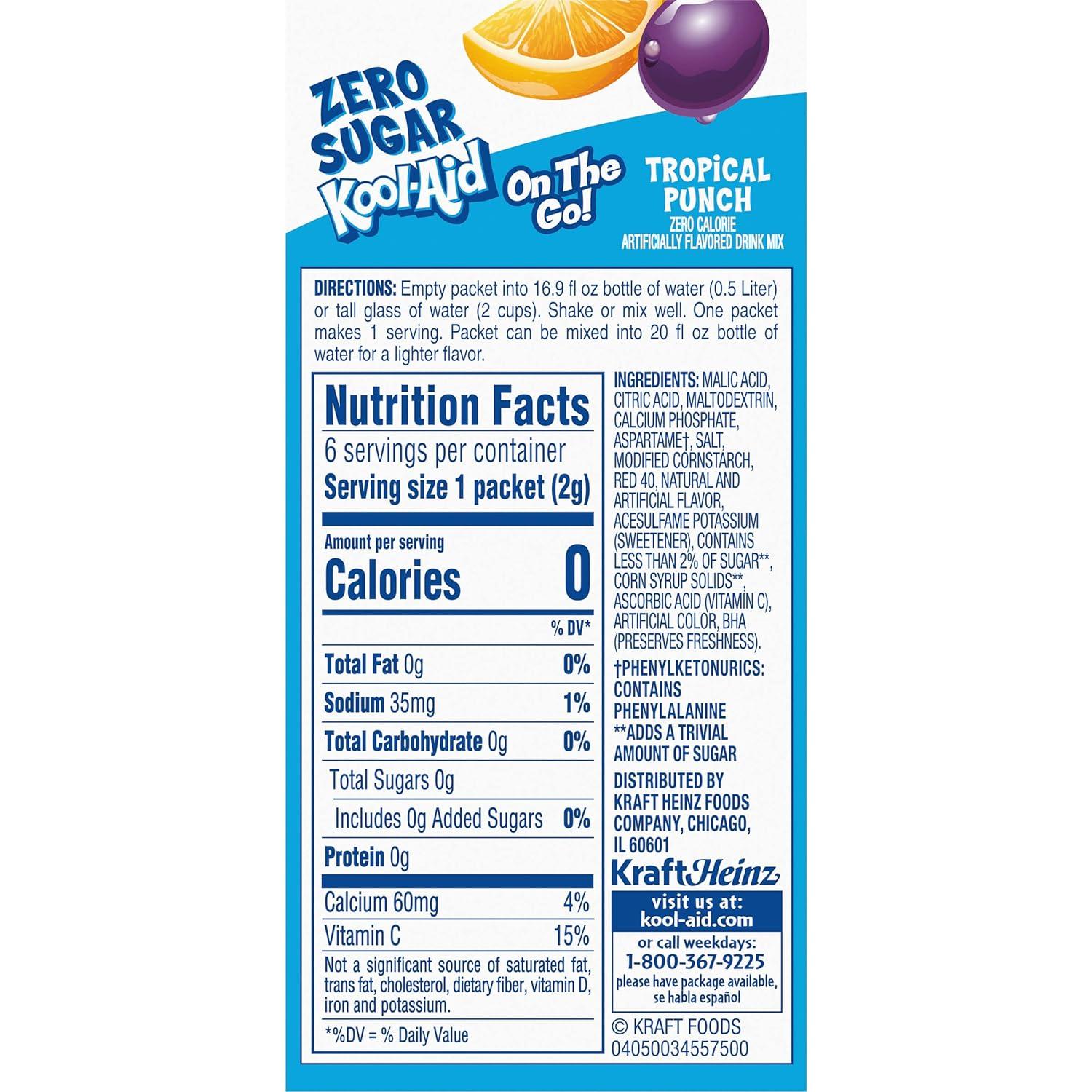 image:imageKoolAid SugarSweetened Cherry Artificially Flavored Powdered Soft Drink Mix 63 oz Pack of 6Tropical Punch