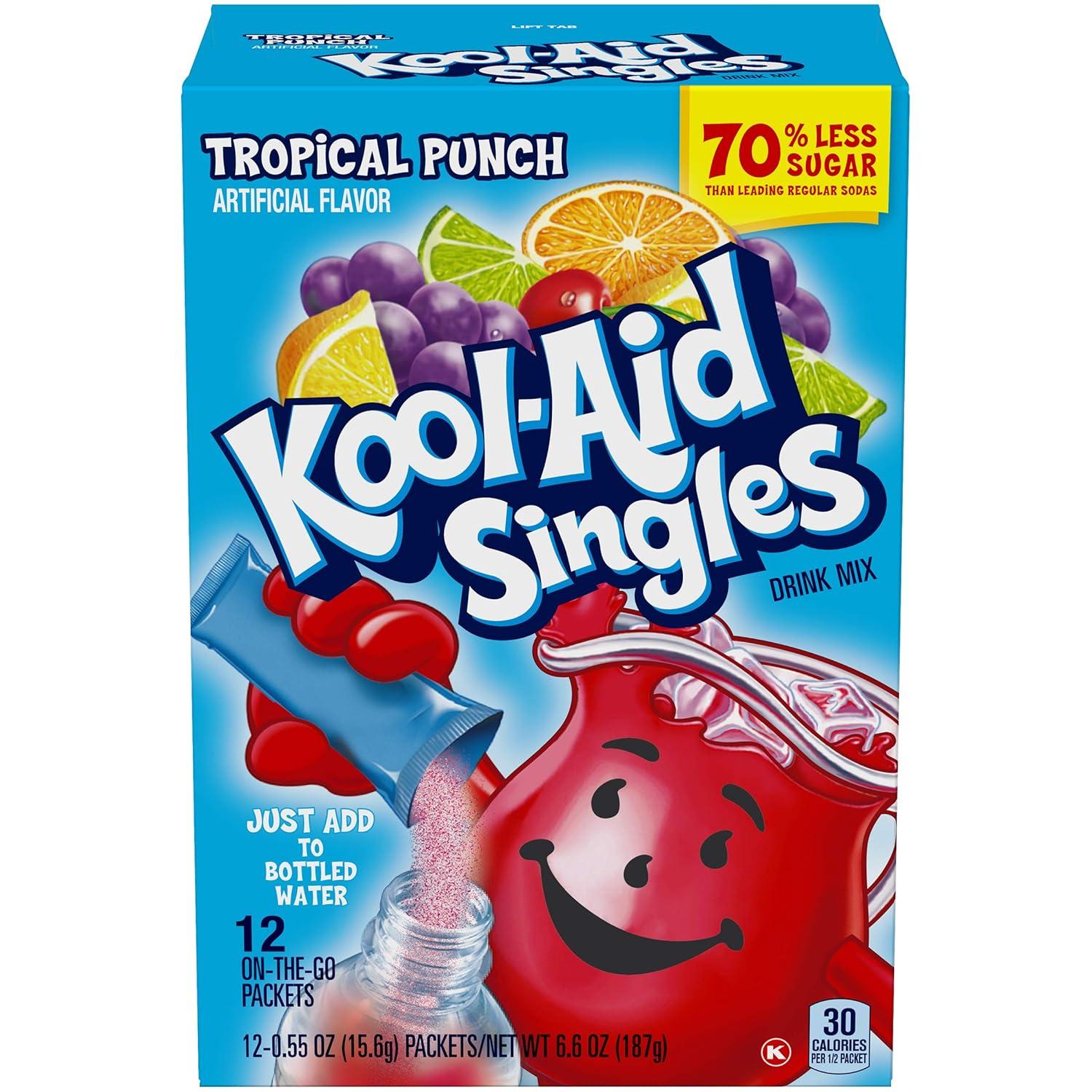 image:imageKoolAid SugarSweetened Cherry Artificially Flavored Powdered Soft Drink Mix 63 oz Pack of 6Tropical Punch