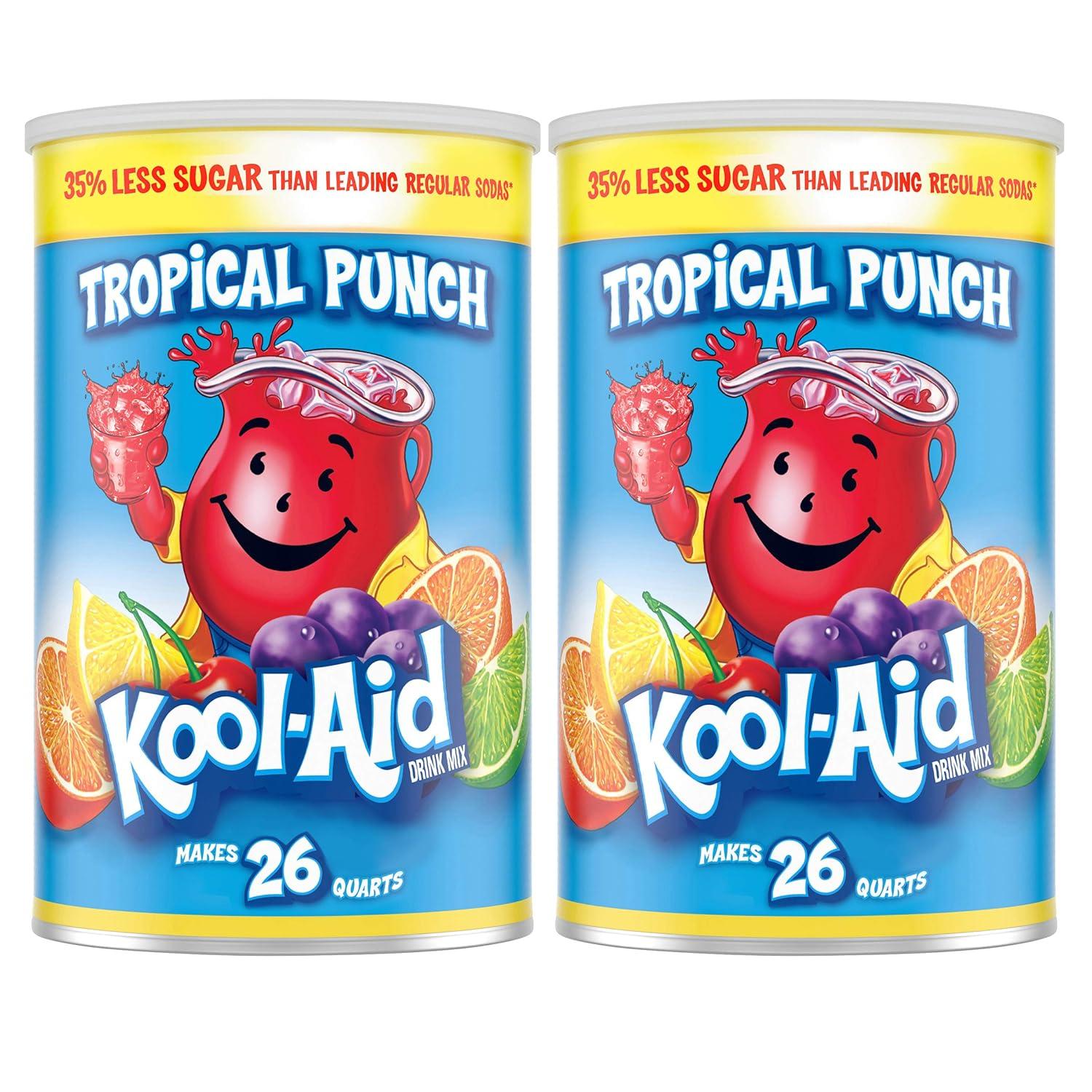 image:imageKoolAid SugarSweetened Cherry Artificially Flavored Powdered Soft Drink Mix 63 oz Pack of 6Tropical Punch