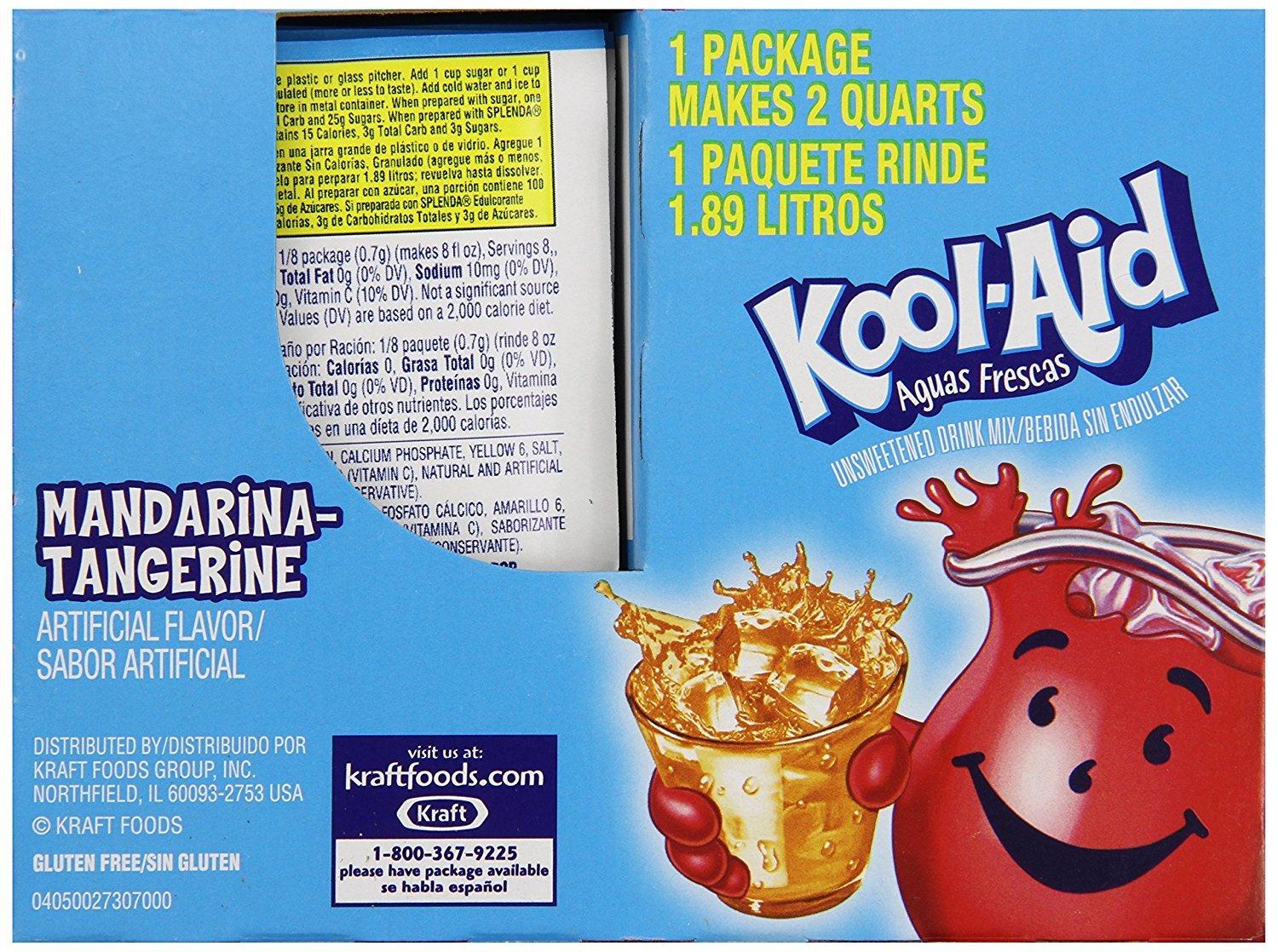 image:imageKoolAid Unsweetened Caffeine Free Aguas Frescas Pina Pineapple Zero Calories Powdered Drink Mix 192 Count Pitcher PacketsAguas Frescas Mandarina Tangerine