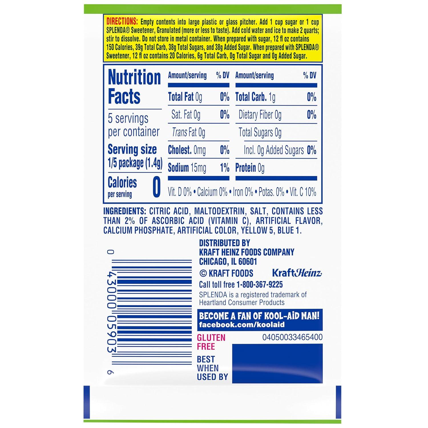 image:imageKoolAid Unsweetened Caffeine Free Green Apple Zero Calories Powdered Drink Mix Pitcher Packets 48 count Pack of 4