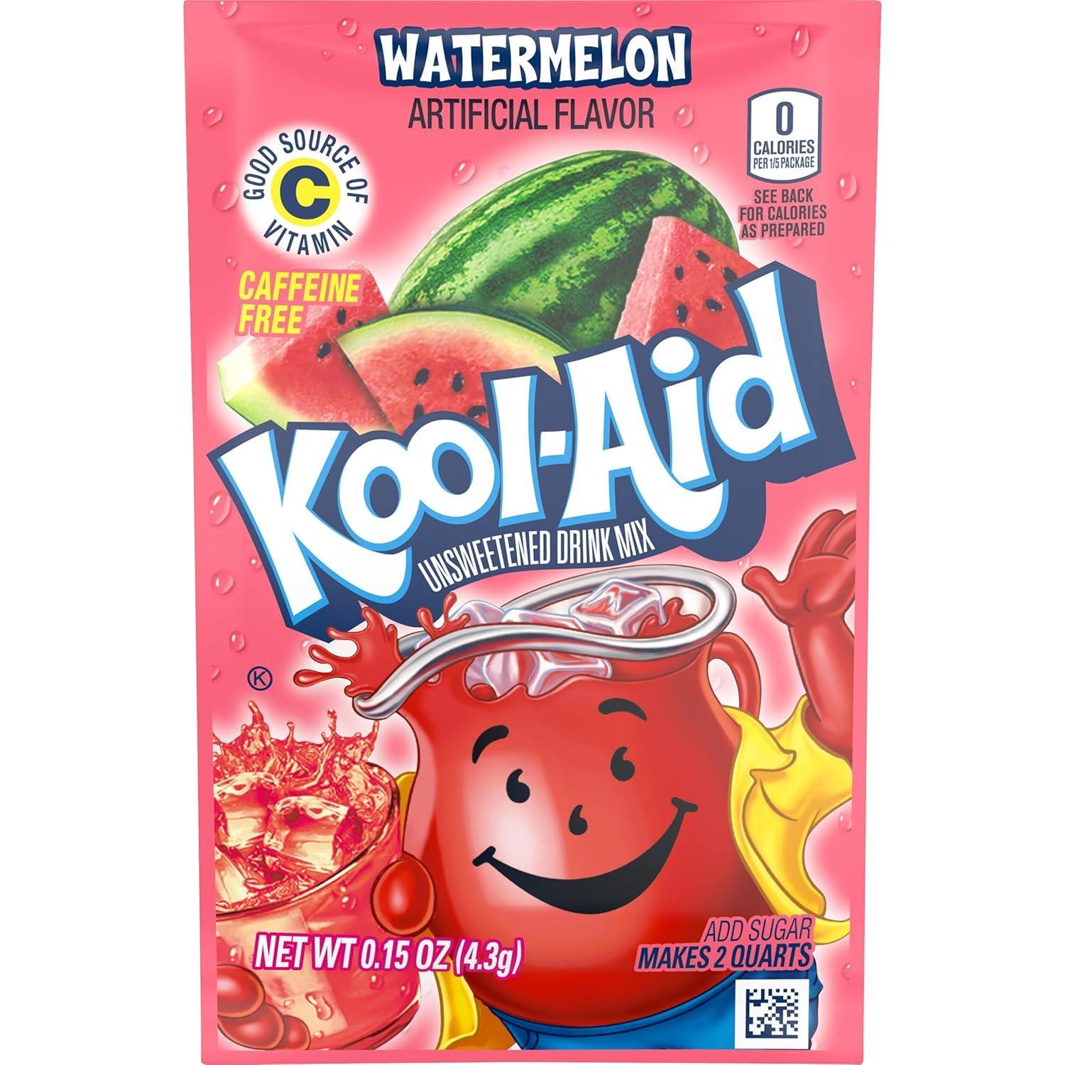 image:imageKoolAid Unsweetened Caffeine Free Strawberry Kiwi Zero Calories Powdered Drink Mix 192 Count Pitcher PacketsWatermelon Peach Mango
