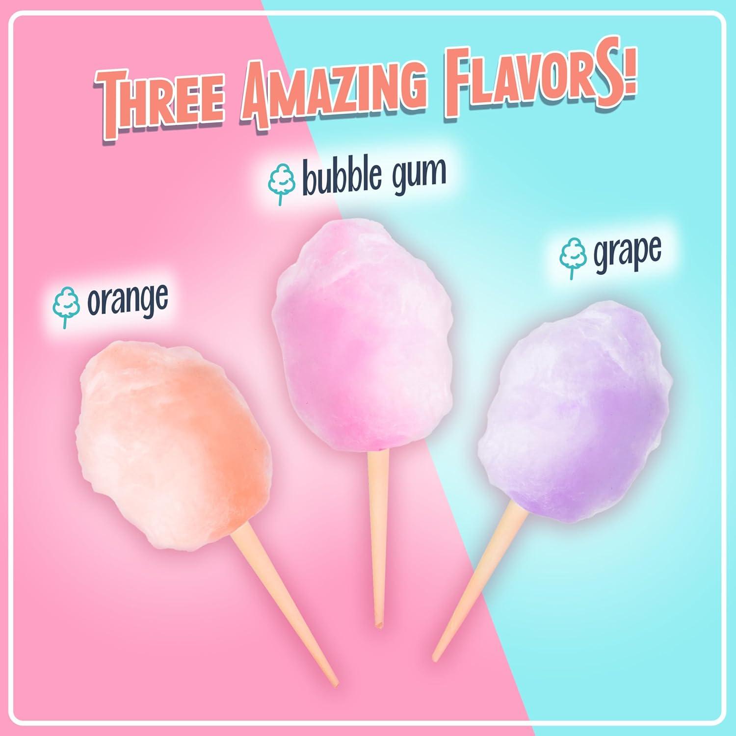 image:imageNostalgia KoolAid Cotton Candy Variety Kit 3 Flossing Sugar Flavors Blue Raspberry Strawberry Tropical Punch 7oz Bottles Compatible with Cotton Candy Makers Party SuppliesGrape Pink Bubble Gum Orange