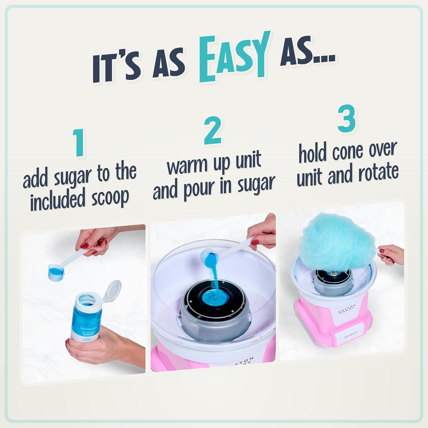 image:imageNostalgia KoolAid Cotton Candy Variety Kit 3 Flossing Sugar Flavors Blue Raspberry Strawberry Tropical Punch 7oz Bottles Compatible with Cotton Candy Makers Party SuppliesCotton Candy Kit