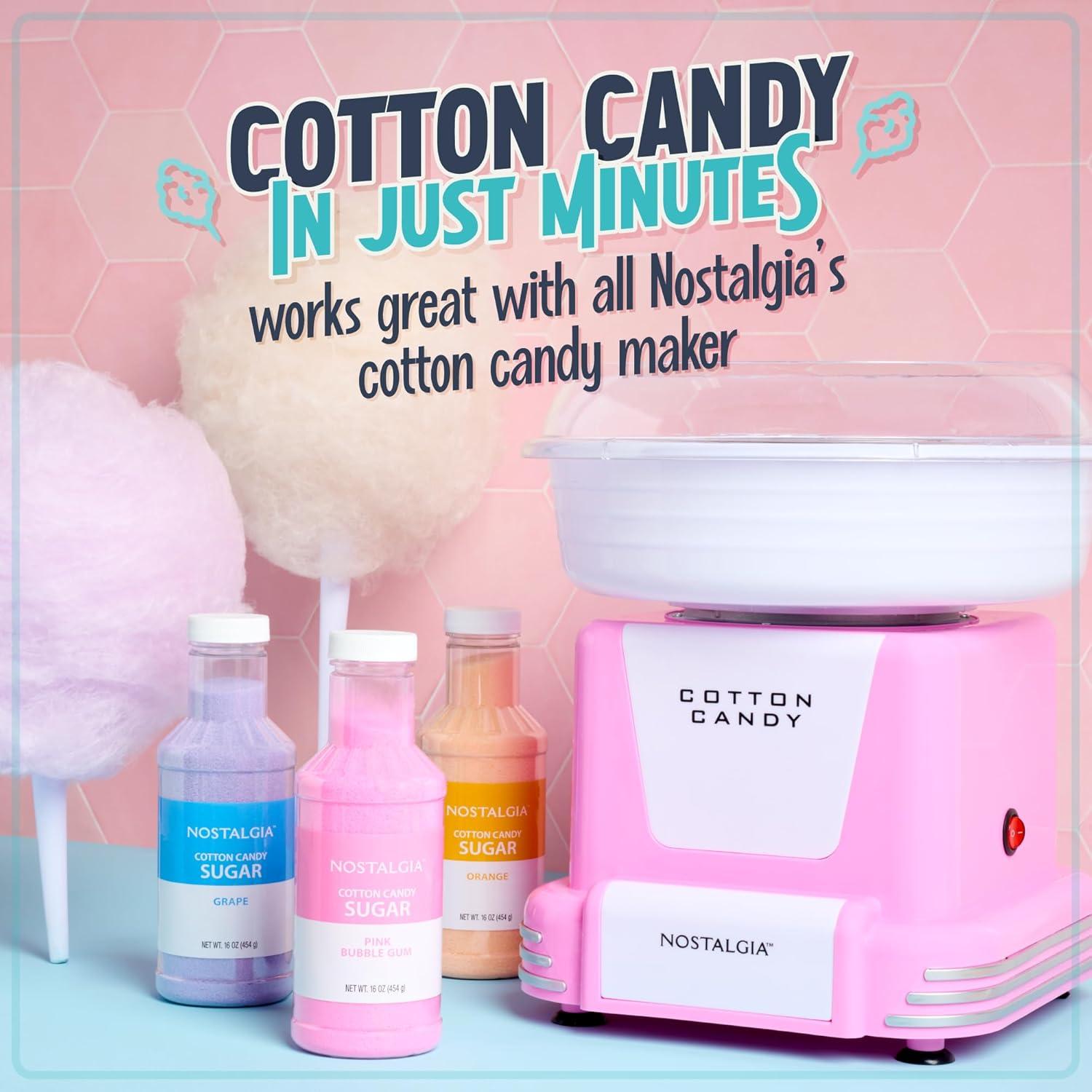 image:imageNostalgia KoolAid Cotton Candy Variety Kit 3 Flossing Sugar Flavors Blue Raspberry Strawberry Tropical Punch 7oz Bottles Compatible with Cotton Candy Makers Party SuppliesGrape Pink Bubble Gum Orange