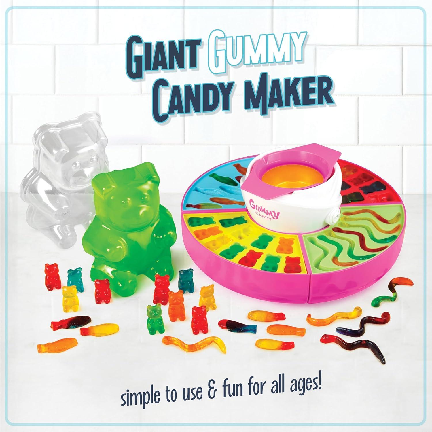 image:imageNostalgia KoolAid Electric Gummy Maker Gummy Candy Machine with 4 Silicone Molds Heated Base amp Melting Pot for Gelatin Mixture RedGummy Maker