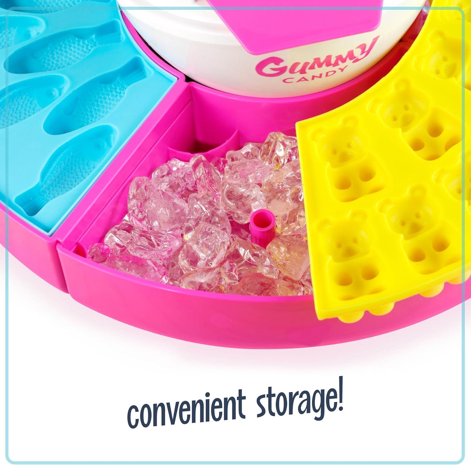 image:imageNostalgia KoolAid Electric Gummy Maker Gummy Candy Machine with 4 Silicone Molds Heated Base amp Melting Pot for Gelatin Mixture RedGummy Maker