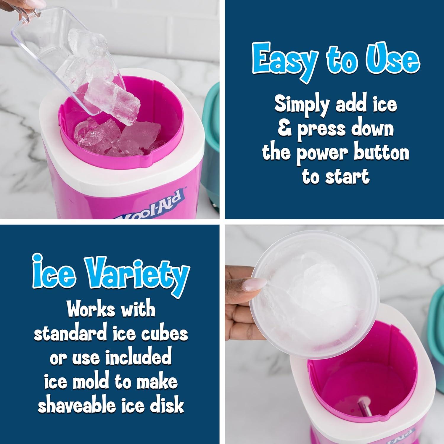 image:imageNostalgia KoolAid Shave Ice amp Snow Cone Maker Includes Reusable Cup and Two Ice Molds Stainless Steel Blades Makes Margaritas Frozen Cocktails Slushies RedSharkleberry