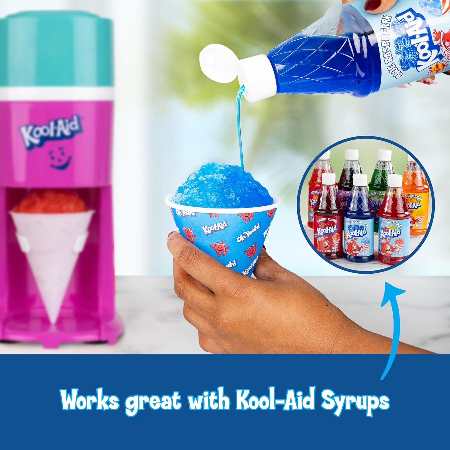 image:imageNostalgia KoolAid Shave Ice amp Snow Cone Maker Includes Reusable Cup and Two Ice Molds Stainless Steel Blades Makes Margaritas Frozen Cocktails Slushies RedSharkleberry