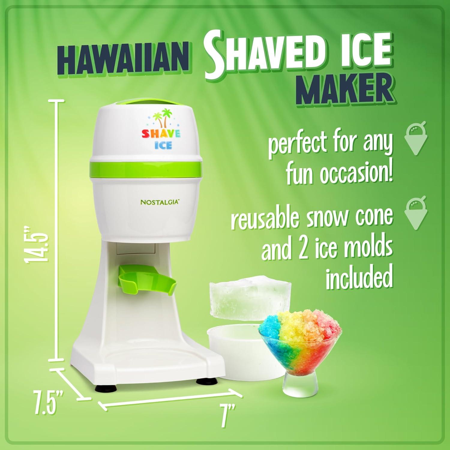 image:imageNostalgia KoolAid Shave Ice amp Snow Cone Maker Includes Reusable Cup and Two Ice Molds Stainless Steel Blades Makes Margaritas Frozen Cocktails Slushies RedHawaiian