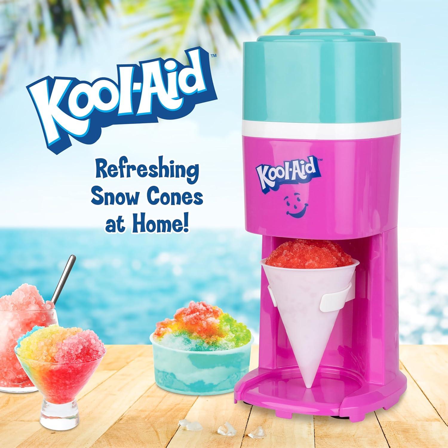 image:imageNostalgia KoolAid Shave Ice amp Snow Cone Maker Includes Reusable Cup and Two Ice Molds Stainless Steel Blades Makes Margaritas Frozen Cocktails Slushies RedSharkleberry