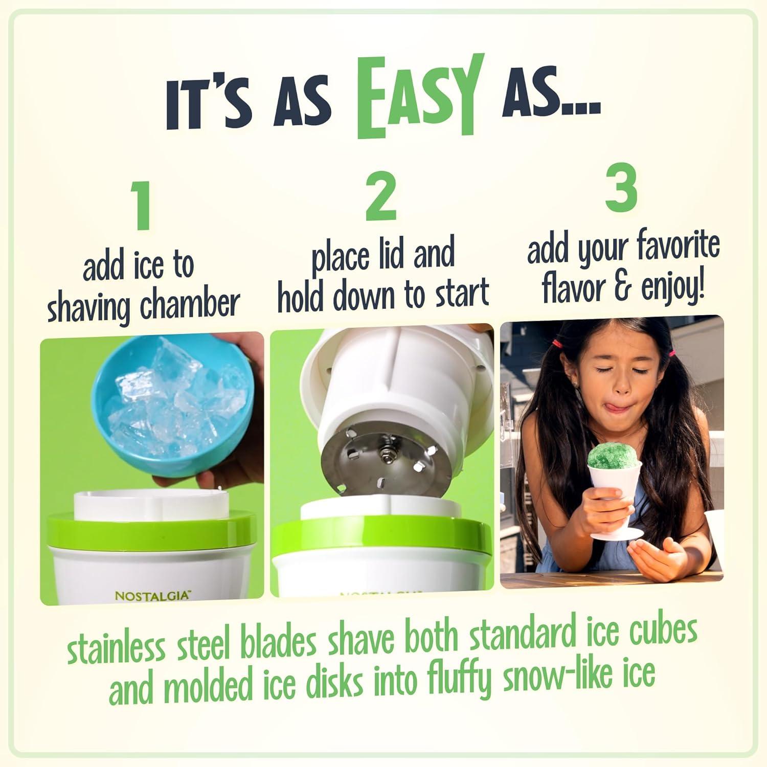 image:imageNostalgia KoolAid Shave Ice amp Snow Cone Maker Includes Reusable Cup and Two Ice Molds Stainless Steel Blades Makes Margaritas Frozen Cocktails Slushies RedHawaiian