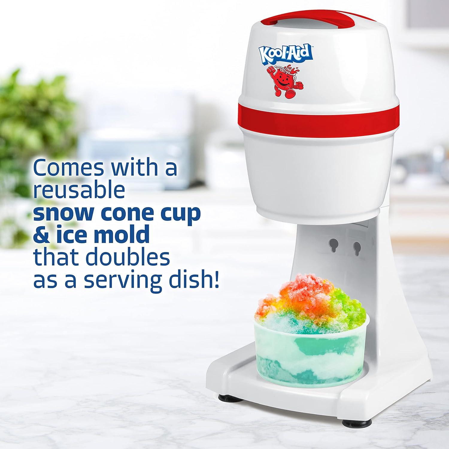 image:imageNostalgia KoolAid Shave Ice amp Snow Cone Maker Includes Reusable Cup and Two Ice Molds Stainless Steel Blades Makes Margaritas Frozen Cocktails Slushies RedKoolAid