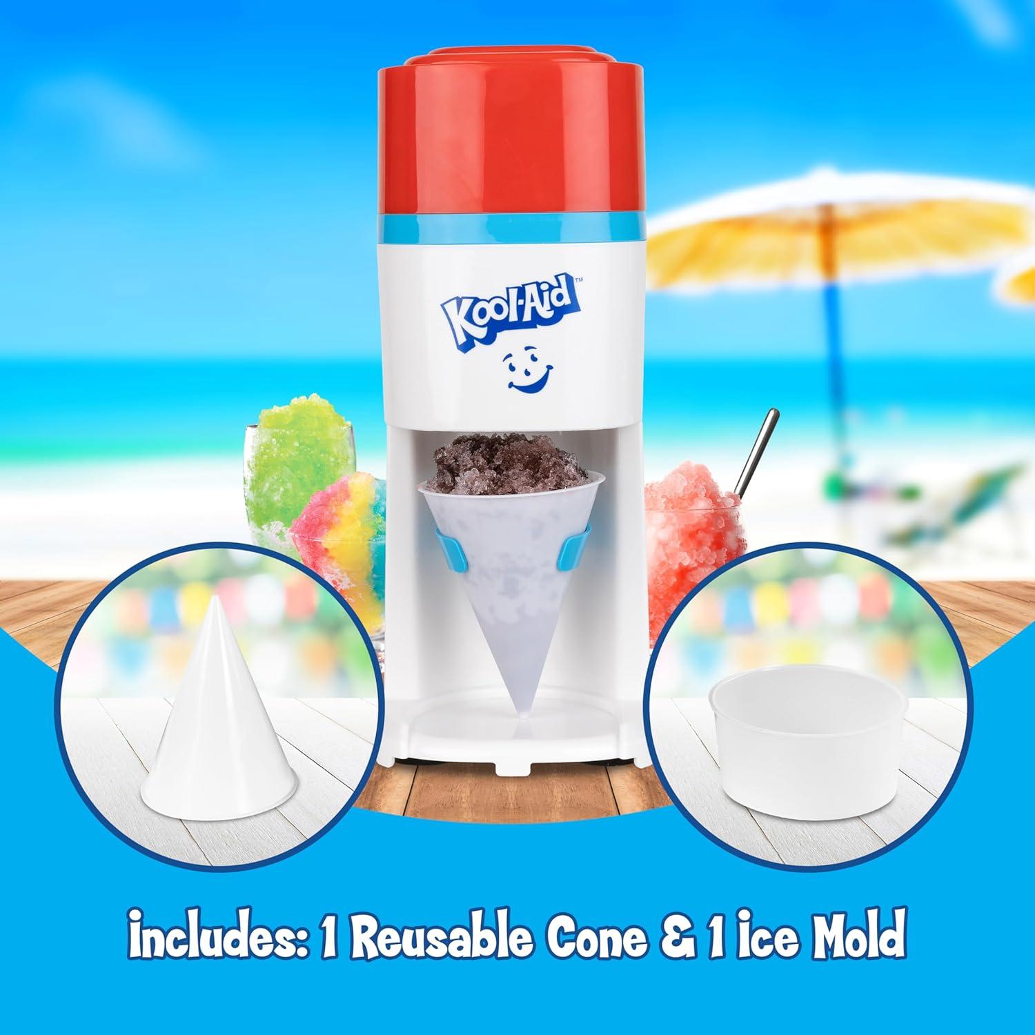 image:imageNostalgia KoolAid Shave Ice amp Snow Cone Maker Includes Reusable Cup and Two Ice Molds Stainless Steel Blades Makes Margaritas Frozen Cocktails Slushies RedRed and White