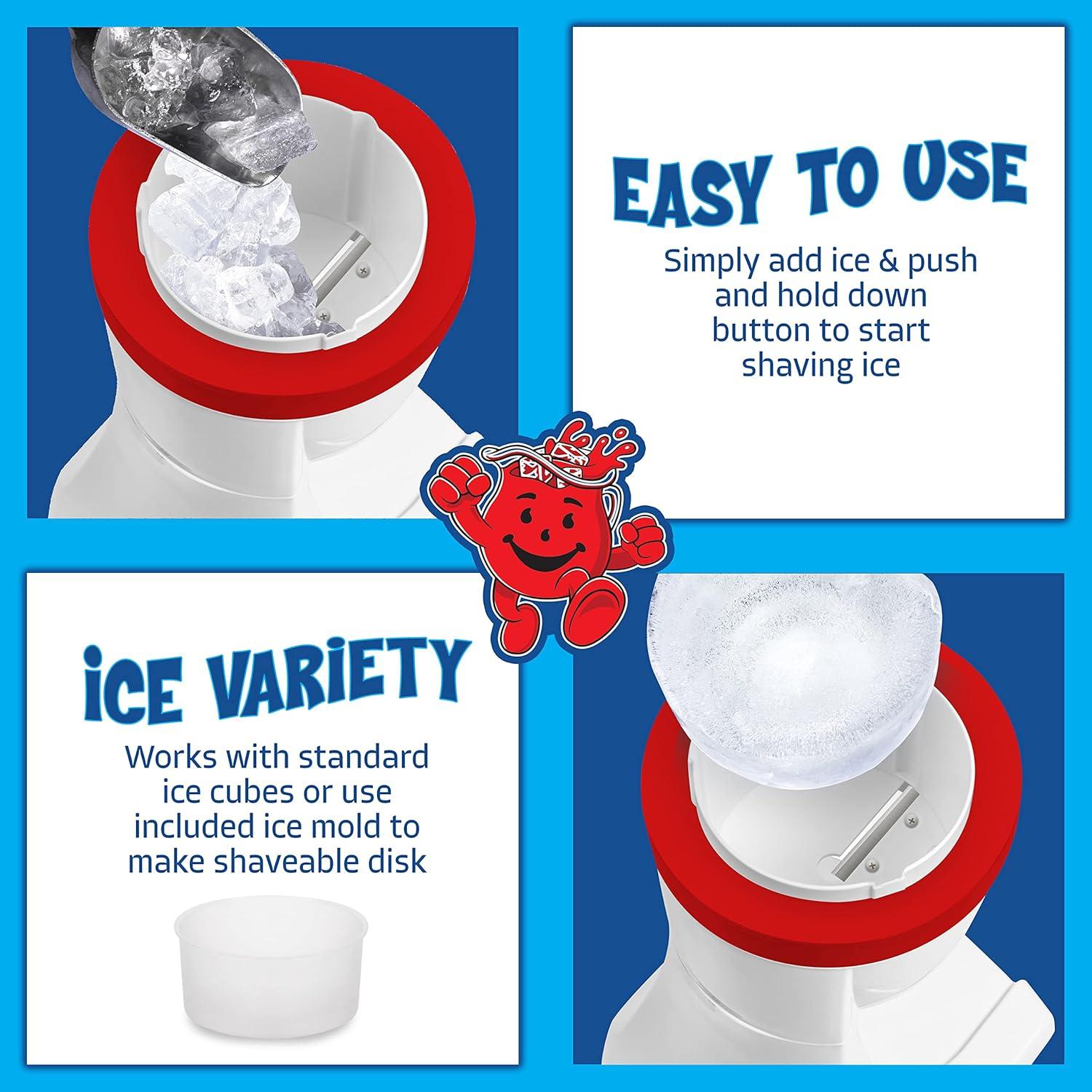 image:imageNostalgia KoolAid Shave Ice amp Snow Cone Maker Includes Reusable Cup and Two Ice Molds Stainless Steel Blades Makes Margaritas Frozen Cocktails Slushies RedKoolAid
