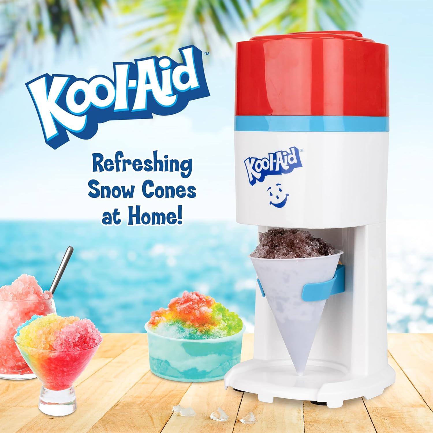 image:imageNostalgia KoolAid Shave Ice amp Snow Cone Maker Includes Reusable Cup and Two Ice Molds Stainless Steel Blades Makes Margaritas Frozen Cocktails Slushies RedRed and White