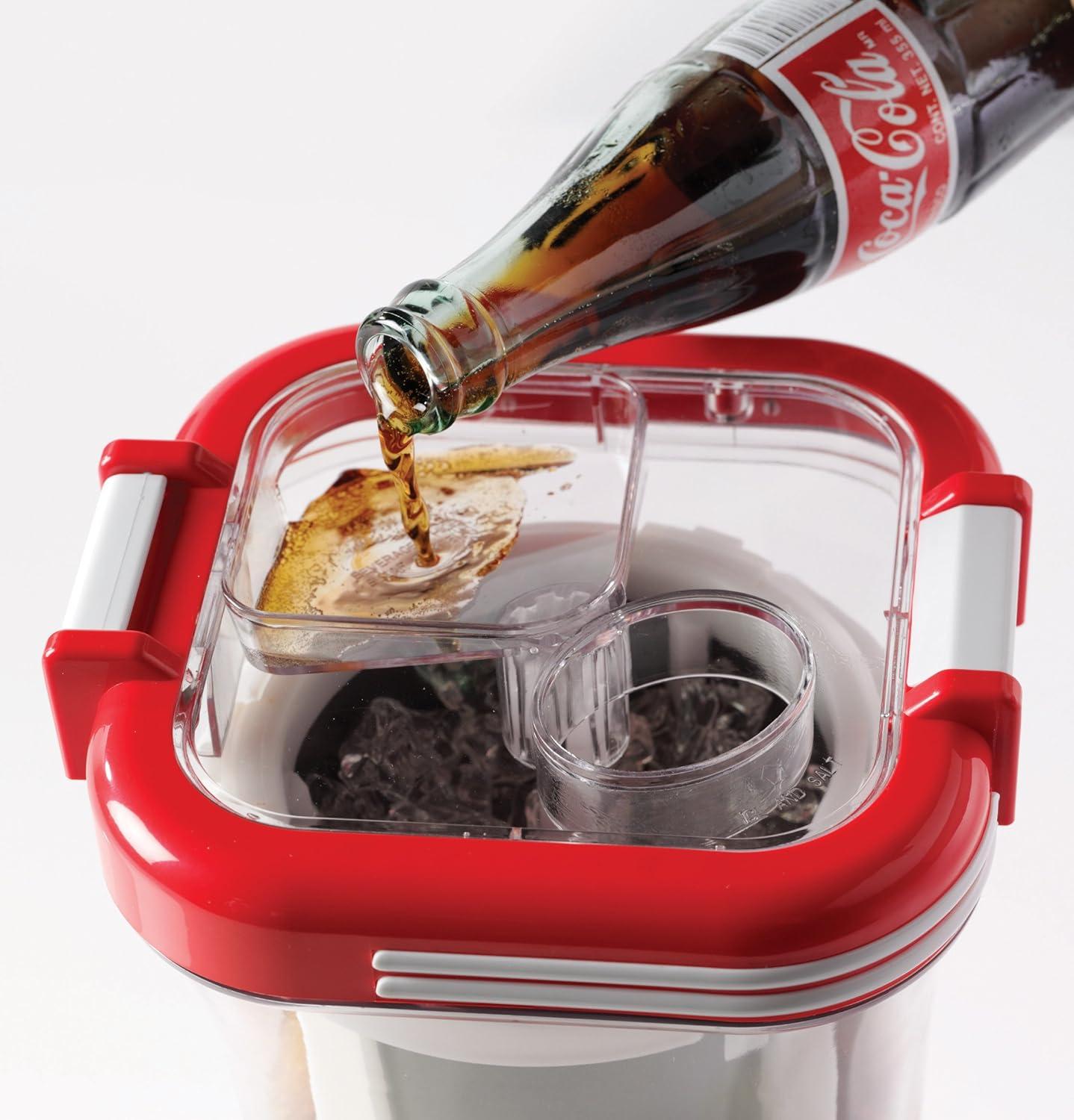 image:imageNostalgia KoolAid Slush N Go Personal Blender for Smoothies Slushies Shakes and Fruit Blends Includes Two 15 Oz Travel Bottles Cup Lid and Reusable Straw Blue32Ounce Frozen Drink Maker Coke