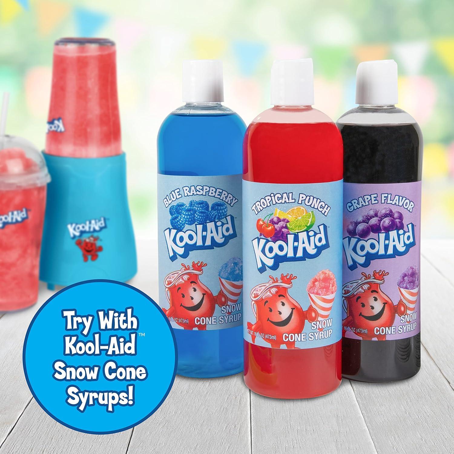 image:imageNostalgia KoolAid Slush N Go Personal Blender for Smoothies Slushies Shakes and Fruit Blends Includes Two 15 Oz Travel Bottles Cup Lid and Reusable Straw BlueKoolAid Blender