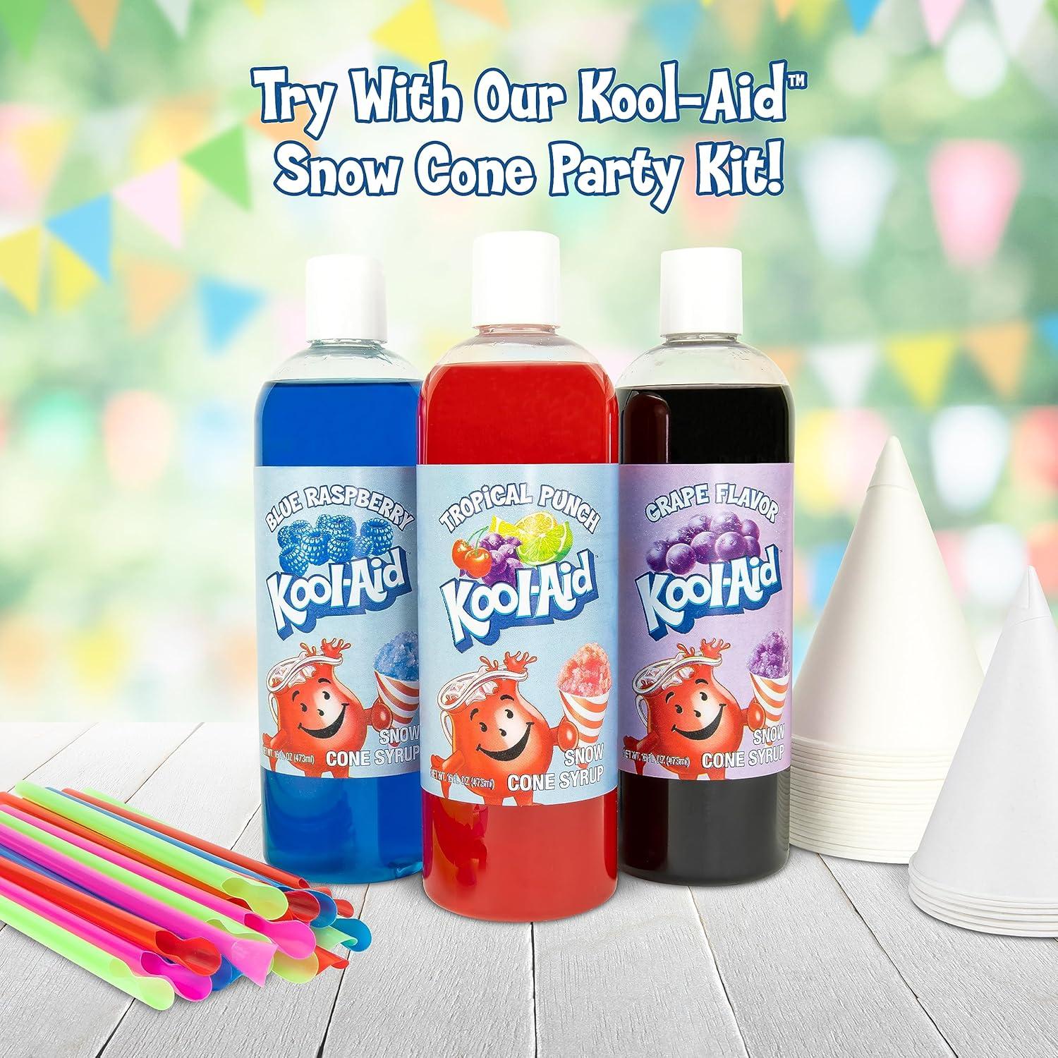 image:imageNostalgia KoolAid Snow Cone Shaved Ice Machine Retro TableTop Slushie Machine Makes 20 Icy Treats Includes 2 Reusable Plastic Cups amp Ice Scoop RedKoolAid Red