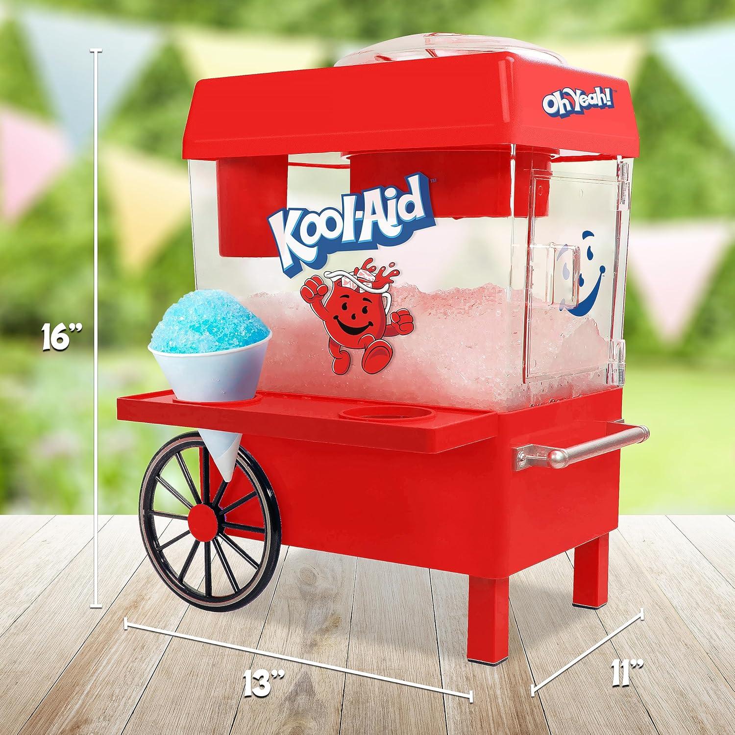 image:imageNostalgia KoolAid Snow Cone Shaved Ice Machine Retro TableTop Slushie Machine Makes 20 Icy Treats Includes 2 Reusable Plastic Cups amp Ice Scoop RedKoolAid Red