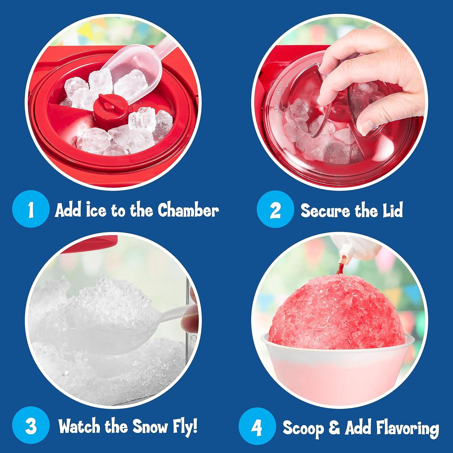 image:imageNostalgia KoolAid Snow Cone Shaved Ice Machine Retro TableTop Slushie Machine Makes 20 Icy Treats Includes 2 Reusable Plastic Cups amp Ice Scoop RedKoolAid Red