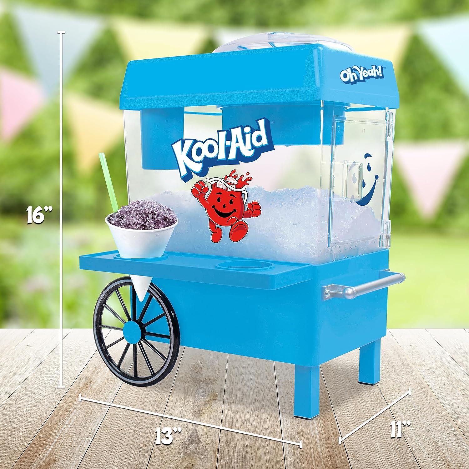 image:imageNostalgia KoolAid Snow Cone Shaved Ice Machine Retro TableTop Slushie Machine Makes 20 Icy Treats Includes 2 Reusable Plastic Cups amp Ice Scoop RedKoolAid Blue