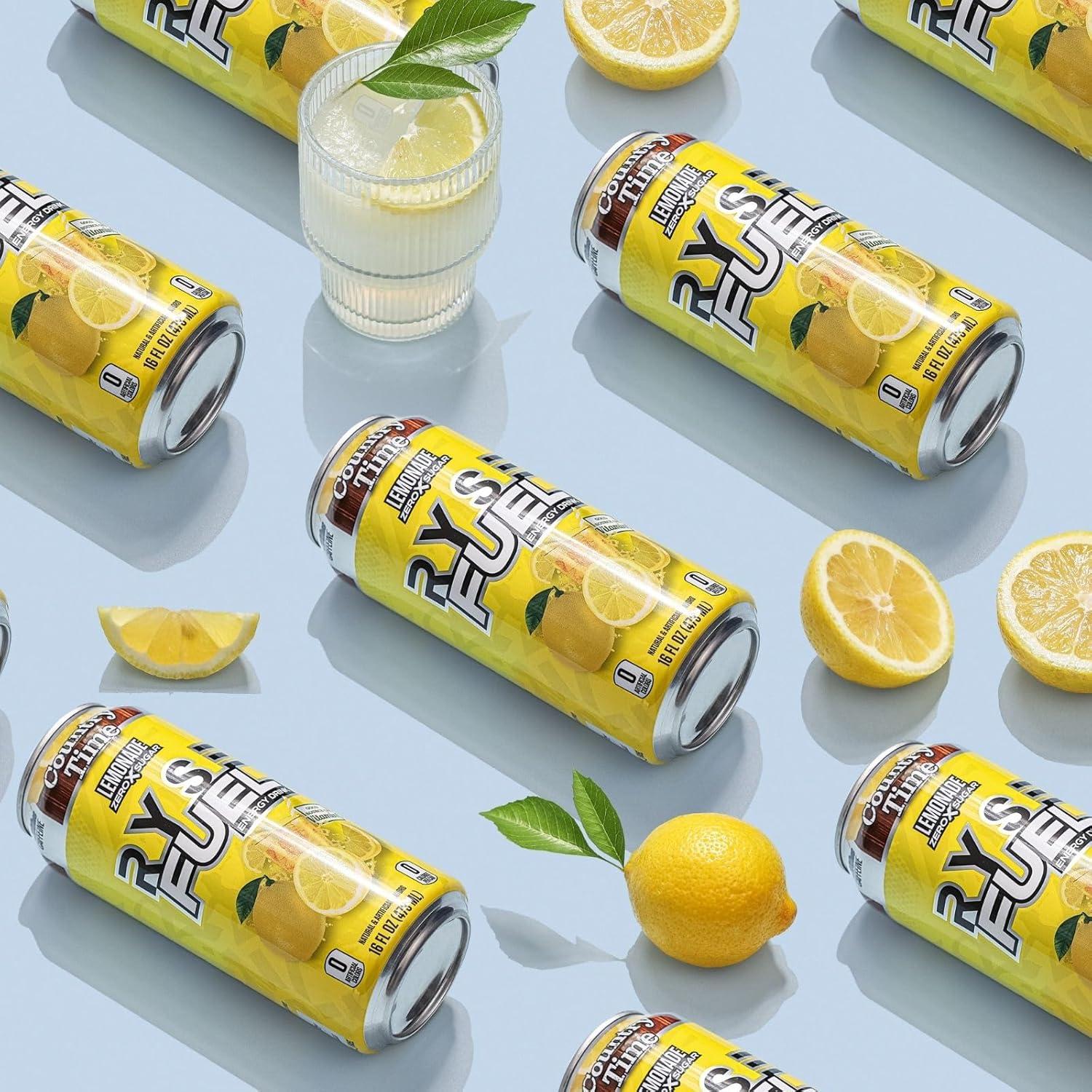 image:imageRYSE Fuel Energy Drink KoolAid Tropical Punch Sugar Free Gluten Free amp Vegan 200mg Natural Caffeine Taurine amp Choline for Focus amp Energy No Artificial Colors 16 fl oz Cans 12PackCountry Time Lemonade